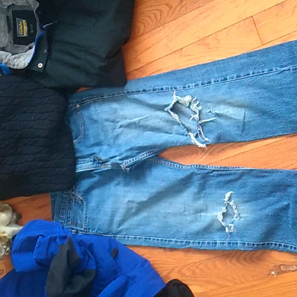 LEVI  JEANS 👖RARE Sz 36" Grunge DISTRESSED UNISEX TRASHED